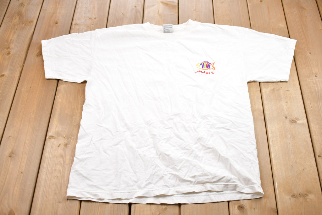 Vintage 1990s Maui Hawaii Embroidered Graphic T-Shirt
