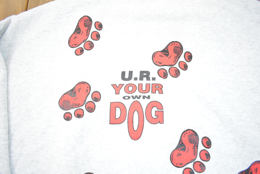 Vintage 1990s Cute U.R Your Own Dog Theme Crewneck Sweater Made In USA