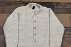 Vintage 1980s Indian Weavings Cable Knit Button Up Sweater