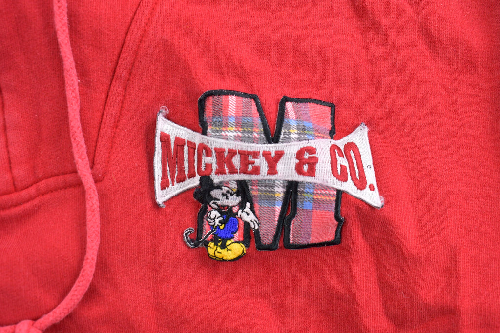 Vintage 1990s Mickey Mouse Disney Hoodie / Vintage Sweatshirt / Vintage Disney / Mickey / Embroidered / Mickey Hoodie / Plaid Font / Zip Up