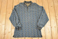 Vintage 1990s Bachrach Quarter Button Up Abstract Pattern Shirt Mens L