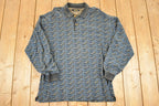 Vintage 1990s Bachrach Quarter Button Up Abstract Pattern Shirt Mens L