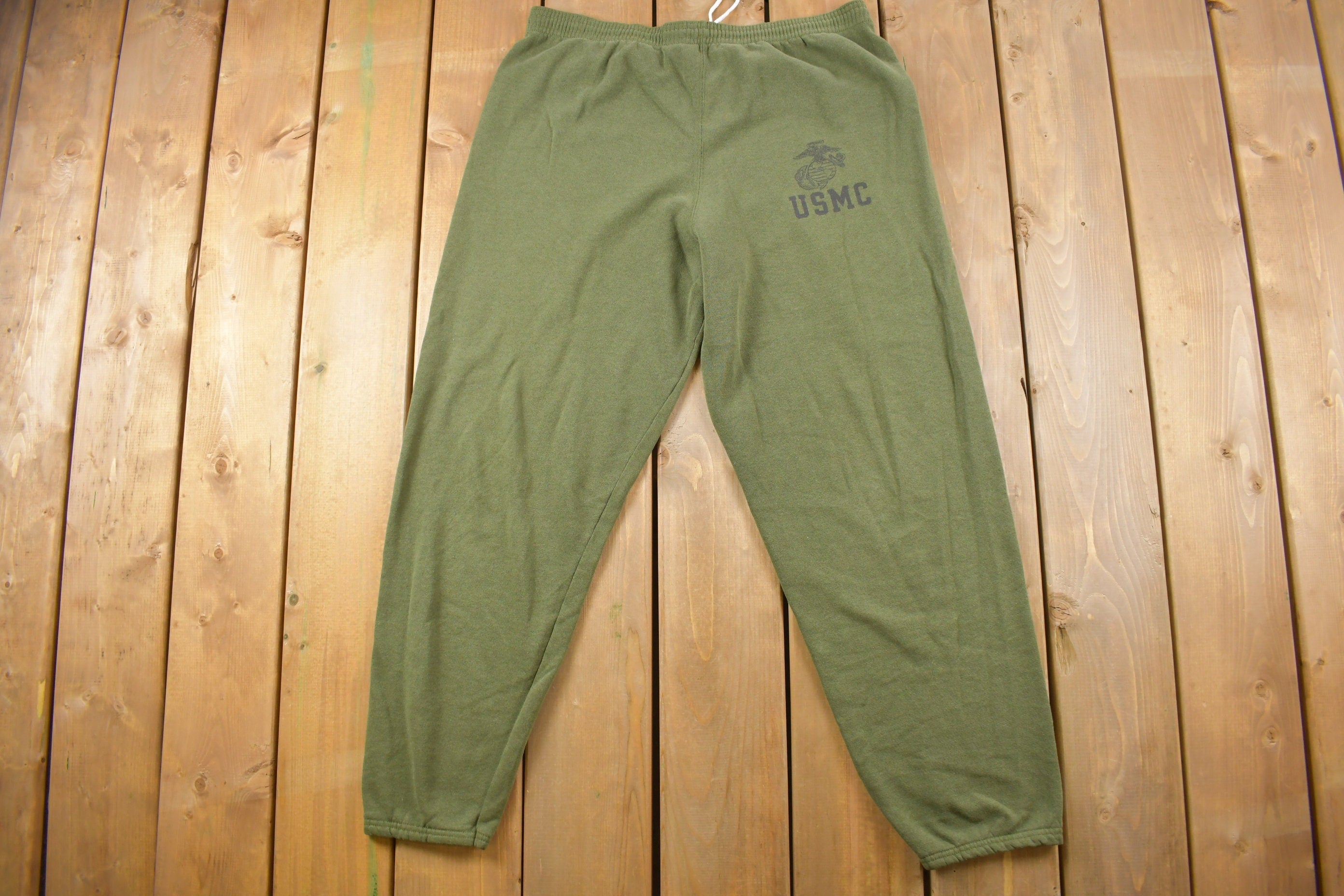 Vintage 1990s United States Marine Corps Green Sweatpants 34 x 30