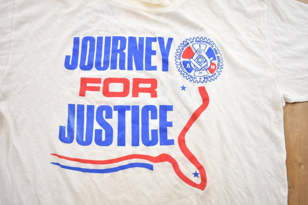 Vintage 1989s Journey For Justice Graphic T-Shirt