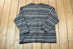 Vintage 1990s Boz Knit Crewneck Button Up Sweater /