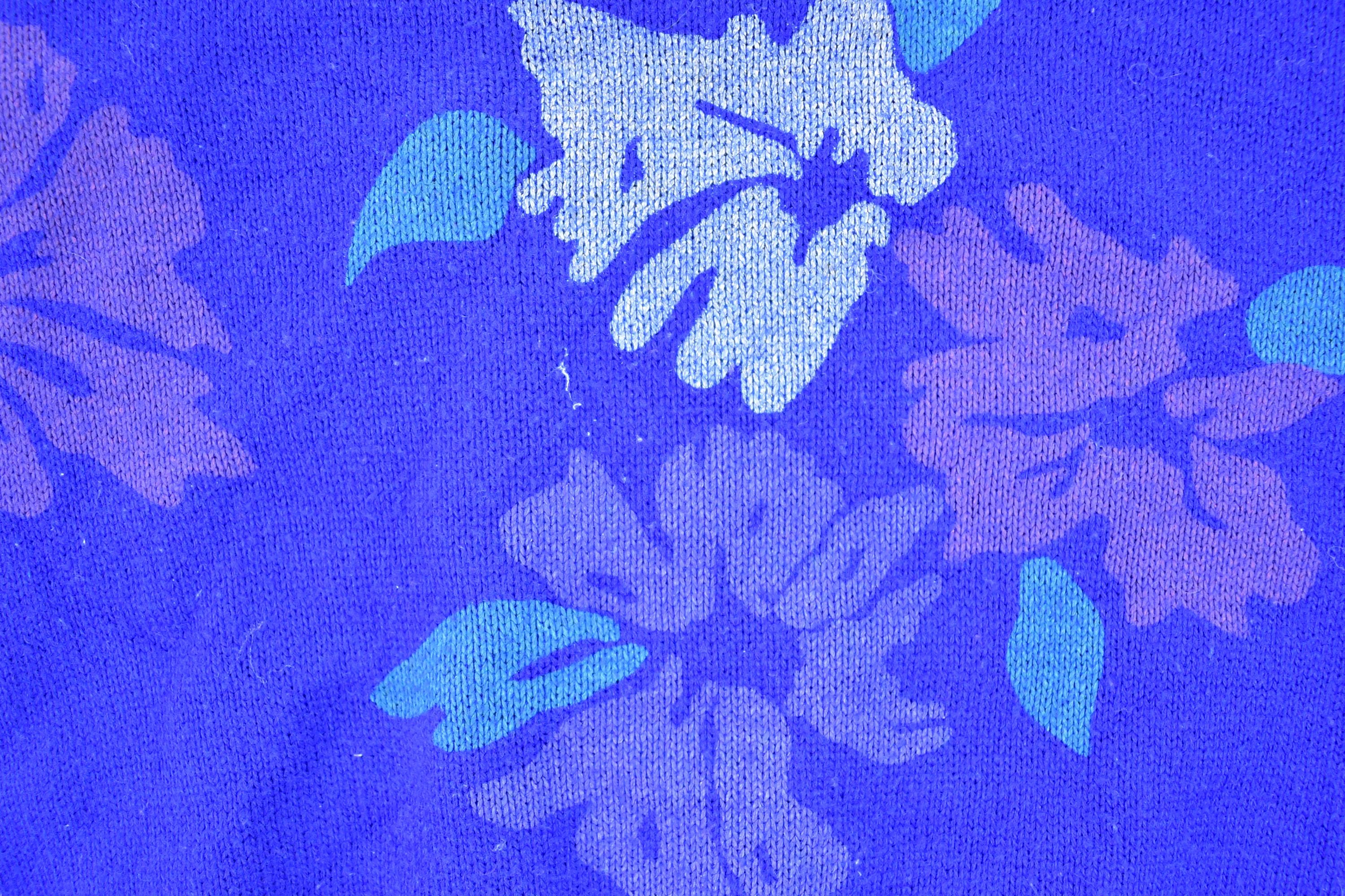 Vintage 1980s Blair Floral Knit Crewneck Sweater Women's XL