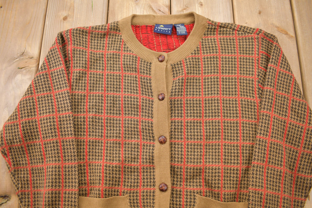 Vintage 1990s Lizsport Knitted Button Up Sweater