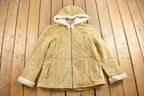 Vintage 1980s Fabio Hooded Suede Coat