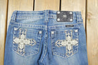 Vintage Y2K Miss Me Bedazzled Low Rise Jeans Size 26x31