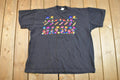 Vintage 1990s Floral Embroidered Graphic T-Shirt