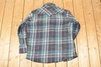 Vintage 1990s Wrangler Plaid Western Style Button Up Shirt Men's Large