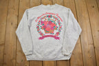 Vintage 1990s Cute Grandma Style Flower Basket Print Crewneck Sweater Made In USA