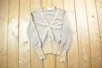 Vintage 1970s Agnona White Cashmere Button Up Knit Sweater