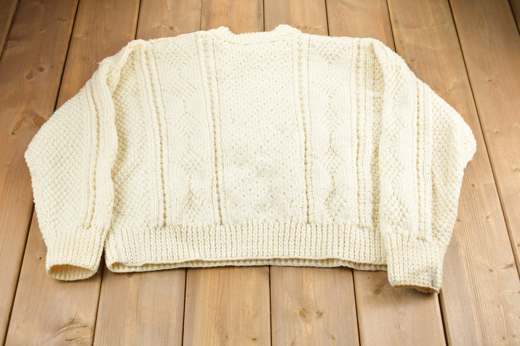 Vintage 1980s Wool Cable Knit Knitted Sweater