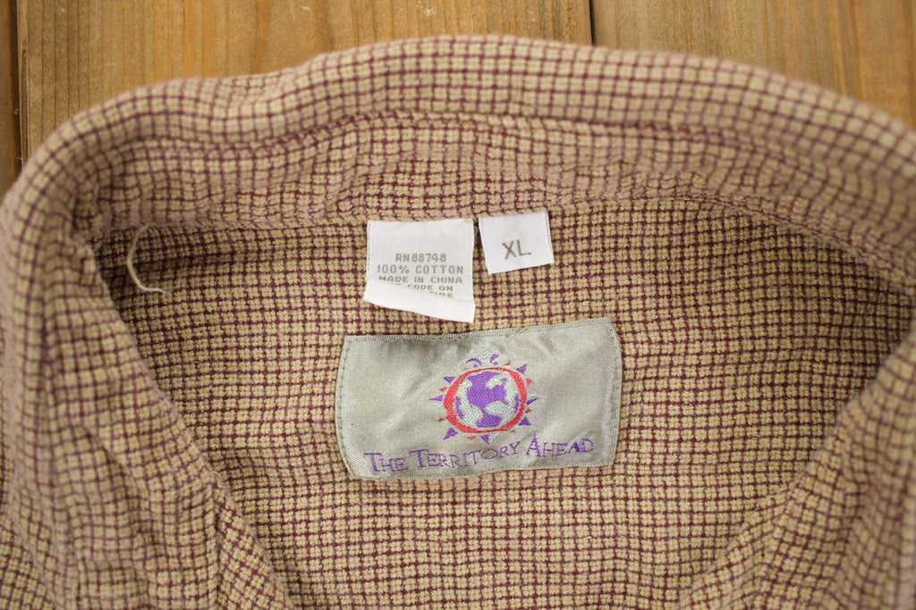 Vintage 1990s The Territory Ahead Plaid Flannel Button Up Shirt - XL