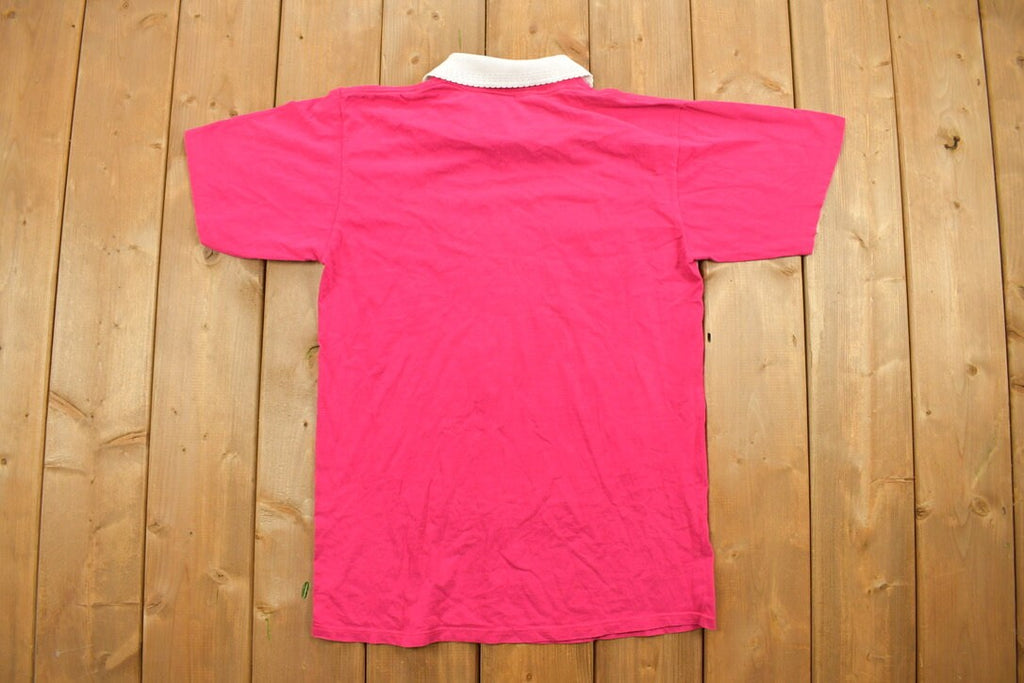 Vintage 1990s Morning Sun Bird Floral Graphic Polo Shirt
