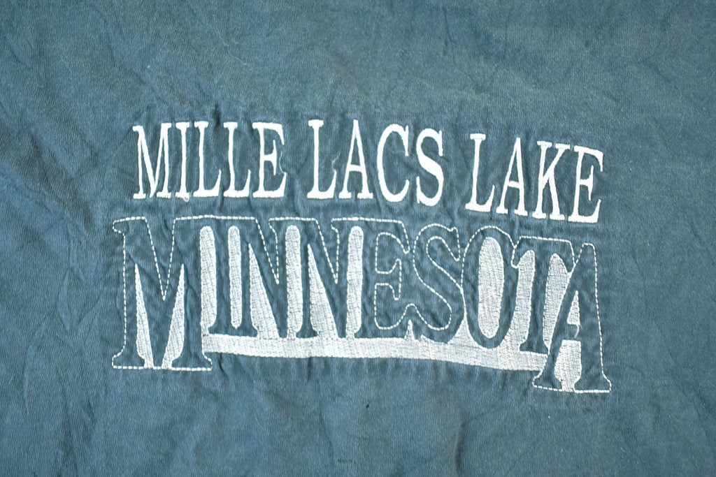 Vintage 1990s Mille Lacs Lake Minnesota Souvenir T-Shirt Mens L / Made In USA / Vintage Vacation Tee / Rare Destination Tee / Summer Shirt