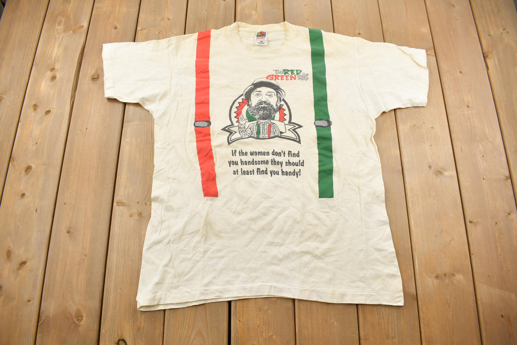 Vintage 1990s The Red Green Show Possum Lodge Funny Single Stitch Graphic T-Shirt Made In Canada