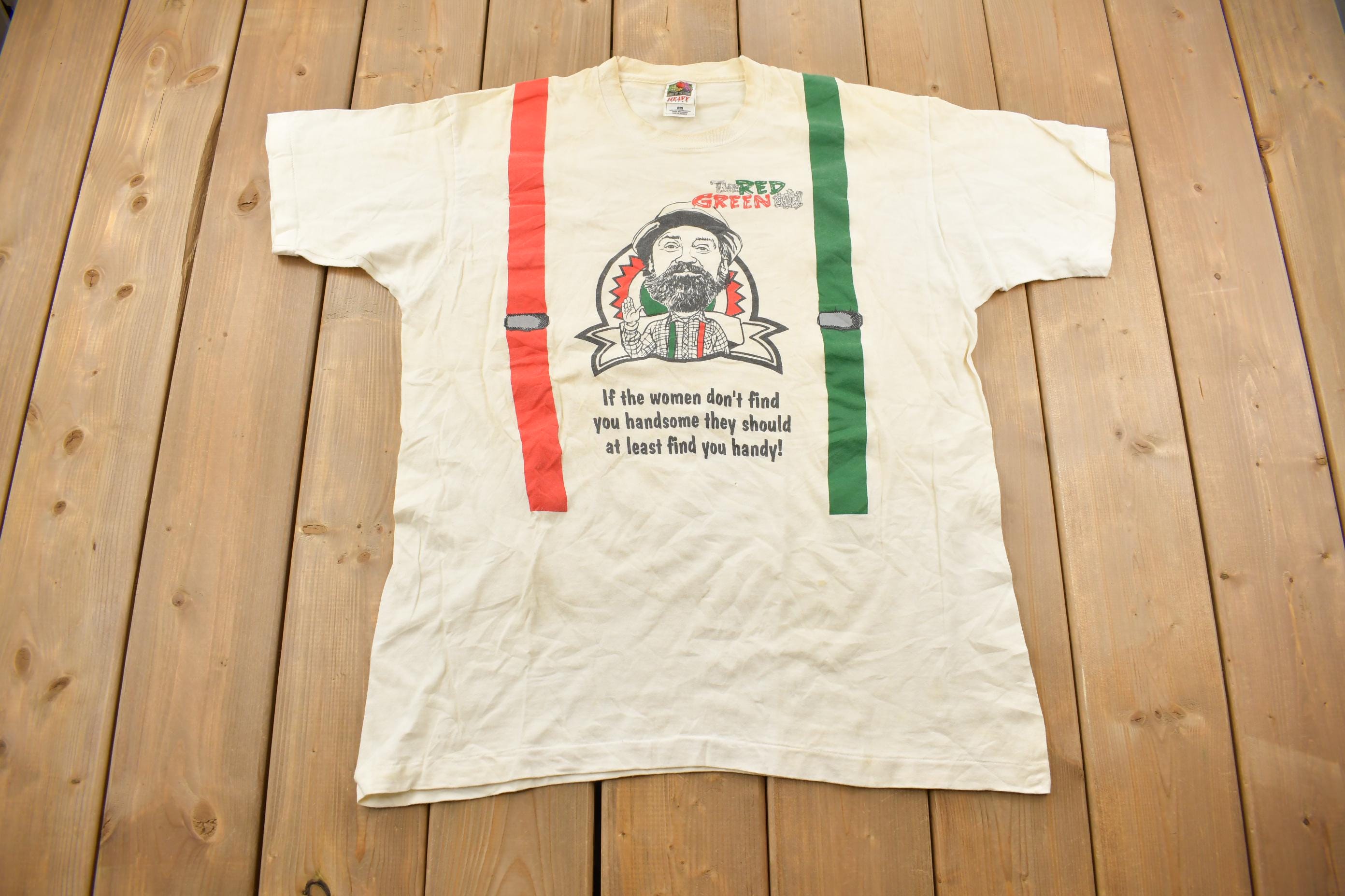 Vintage 1990s The Red Green Show Possum Lodge Funny Single Stitch Graphic T-Shirt Made In Canada