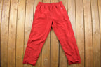 Vintage 1990's Champion Red Track Pants Zipper Cuffs 33 x 30