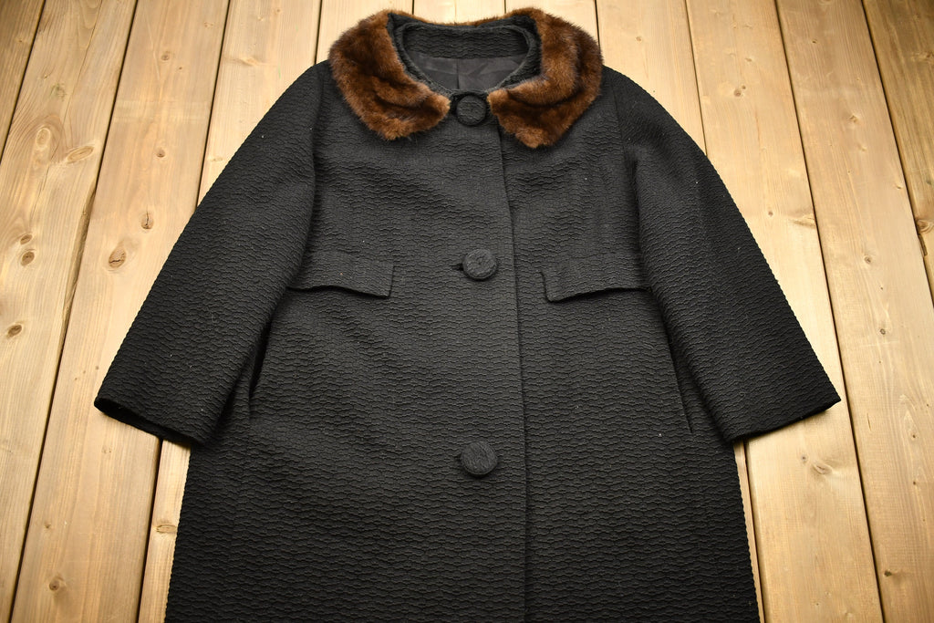 Vintage 1960s Fortsman Full Length Fur Collar Coat
