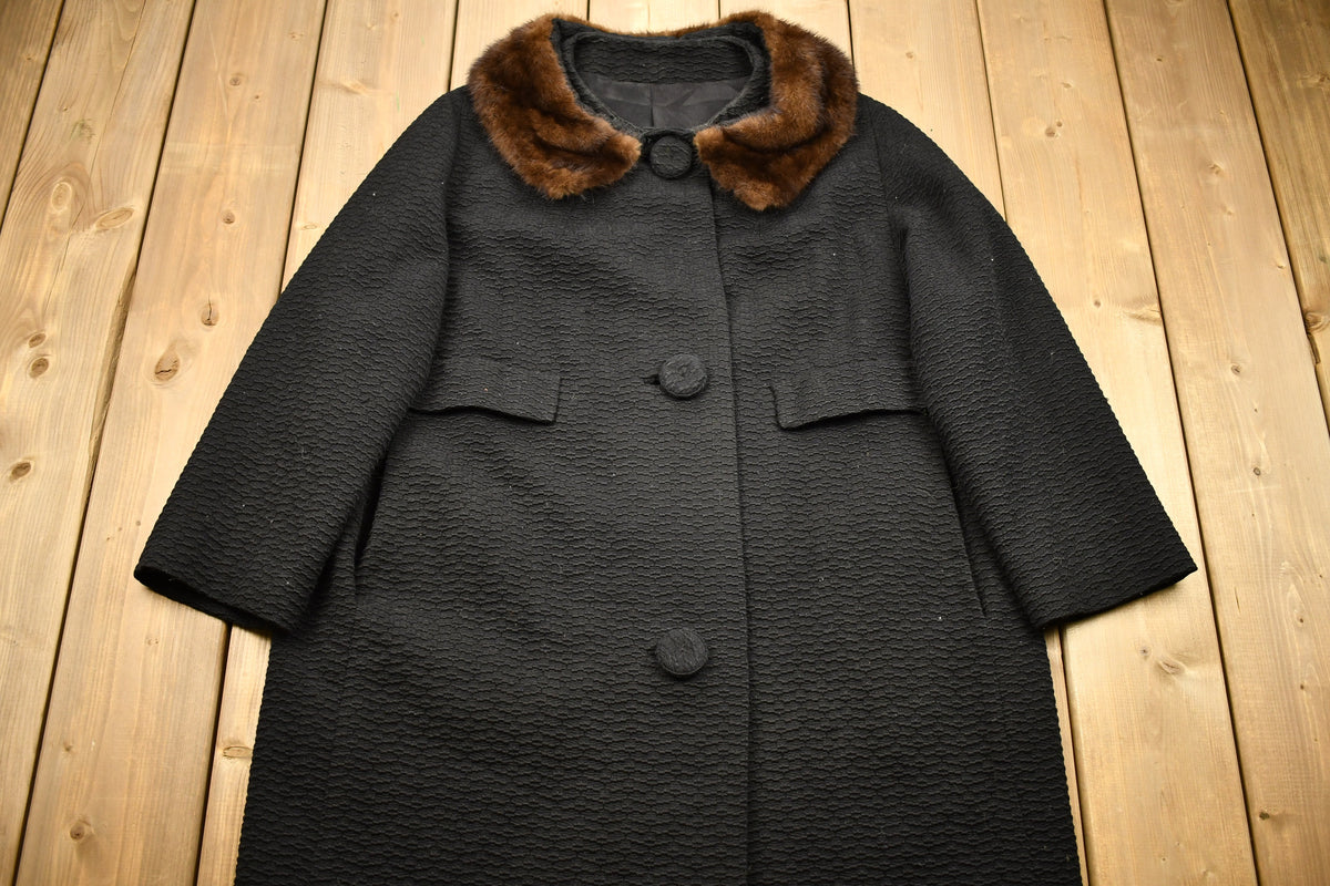 Vintage 1960s Fortsman Full Length Fur Collar Coat