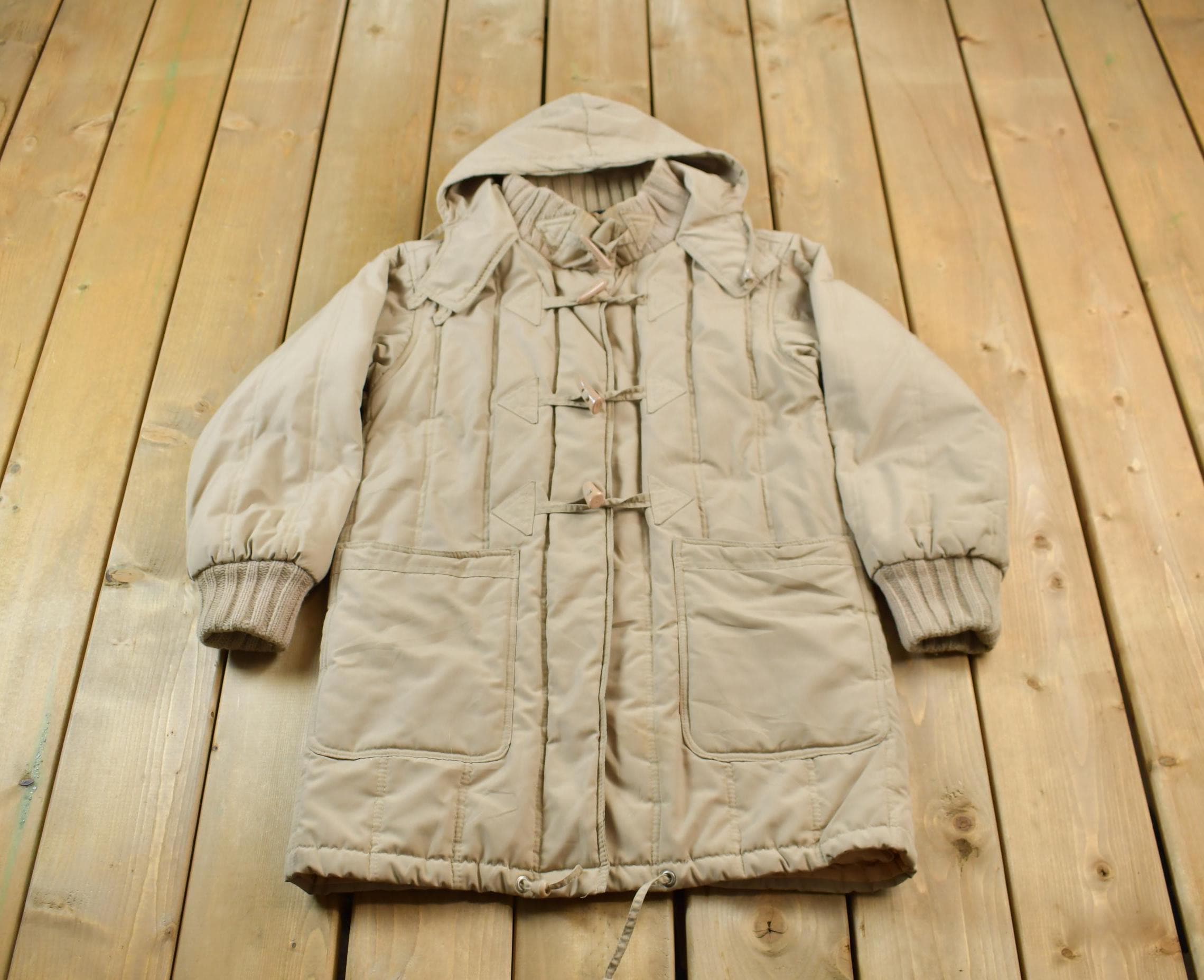 Vintage 1980s Beige Winter Parka Jacket