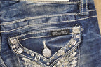Vintage Deadstock Y2K Miss Me Bedazzled Low Rise Jeans Women's Size 26x31