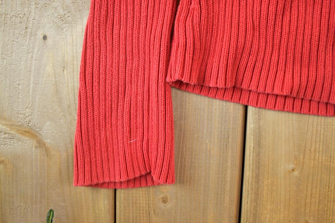 Vintage 1990s Tommy Hilfiger 3D Colored Cable Knit Crewneck Sweater  Vintage 90s Crewneck  Abstract Patterns  Streetwear