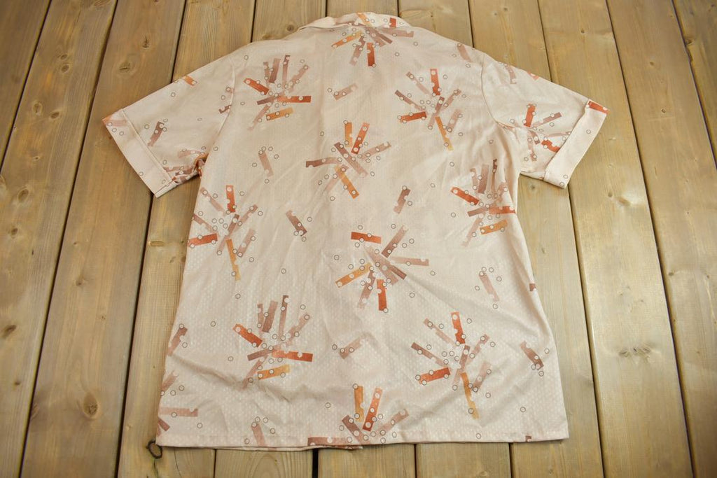 Vintage 1960s Mr. Jan All Over Print Psychedelic Style Button-Up Shirt