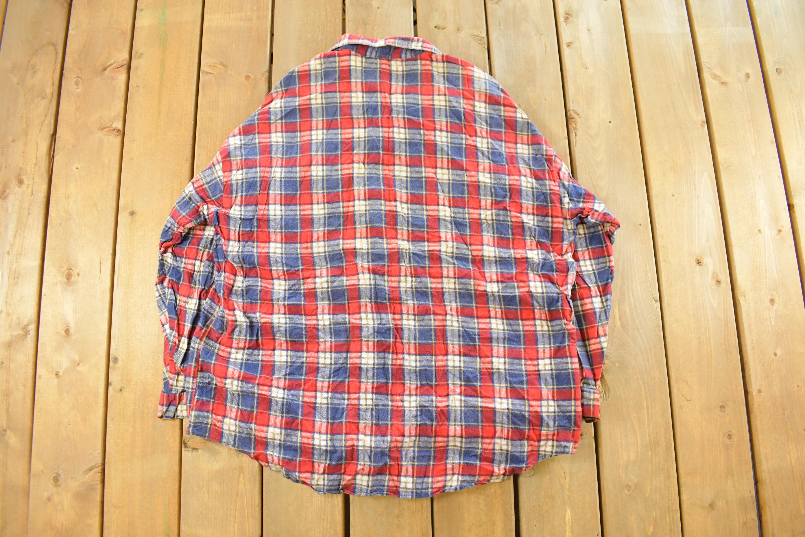 Vintage 1990s American Edition Plaid Flannel Button Up Shirt Men's 2XL