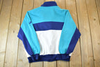 Vintage 1980s Crazy Nike Fleece Embroidered Mini Swoosh Full Zip Mock Neck Sweatshirt