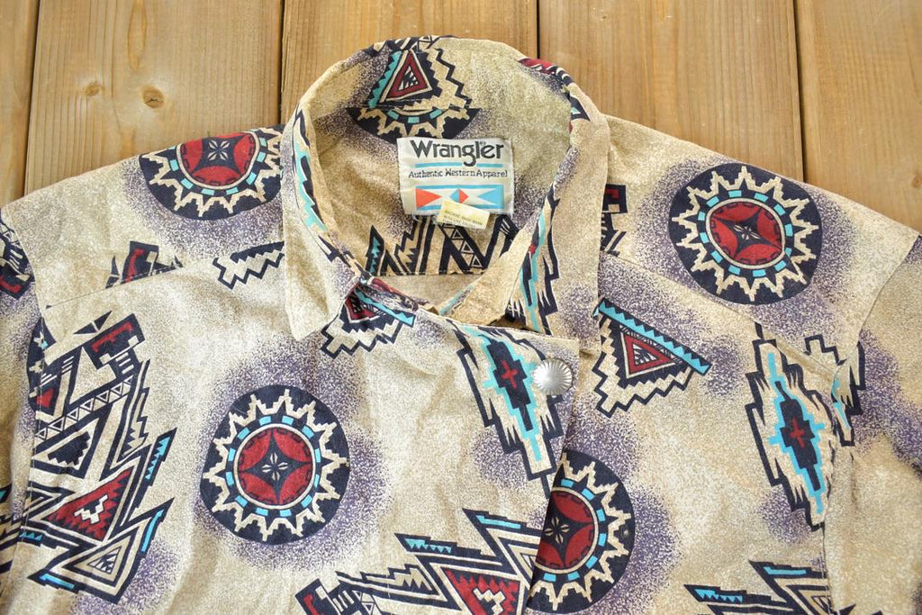 Vintage 1980s Wrangler Western Style Snap Button Shirt