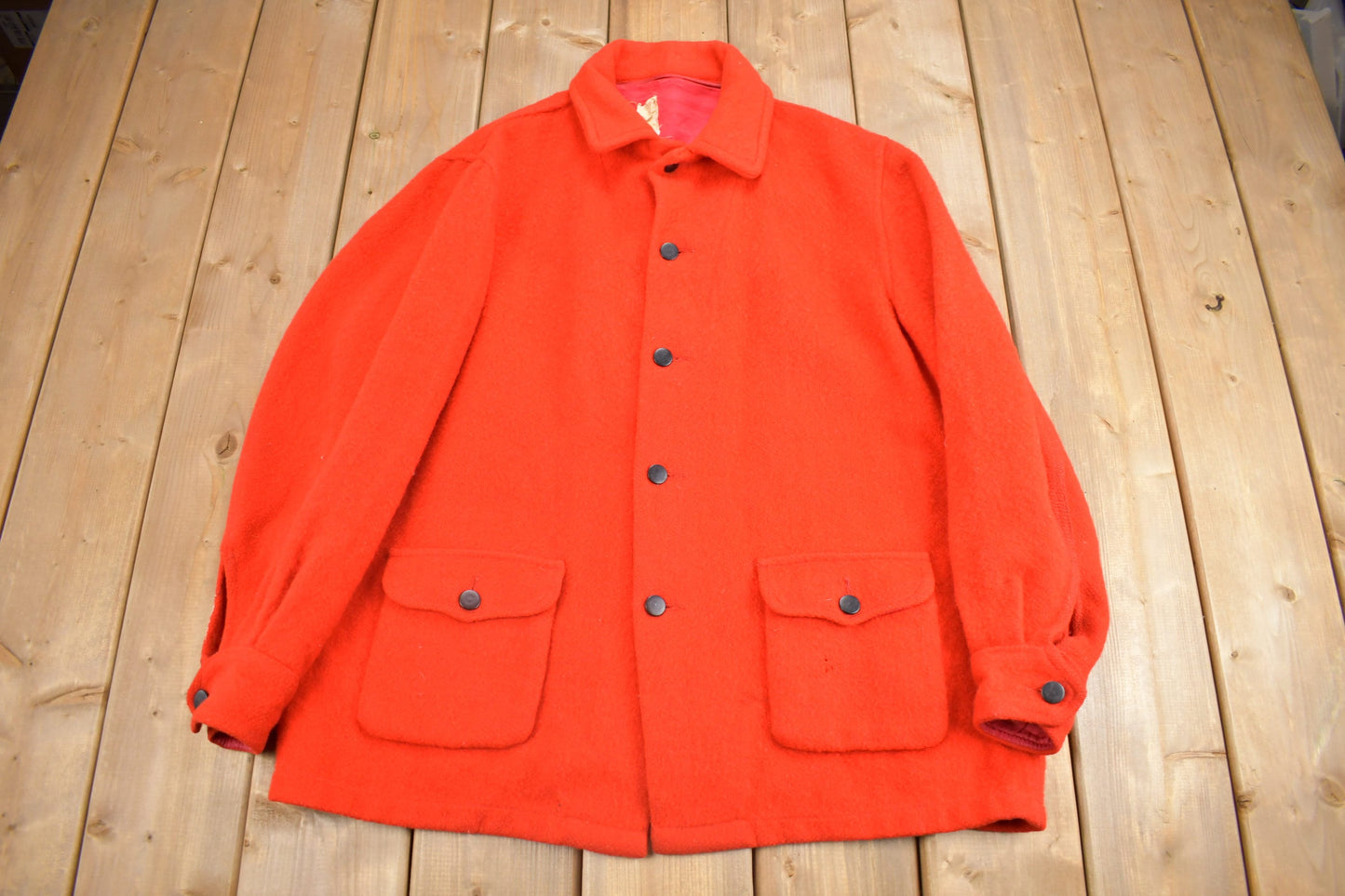 Vintage 1970s Hudson's Bay 100% Wool Jacket / Button Up Wool Jacket / Vintage HBC Jacket / True Vintage / Made In Canada