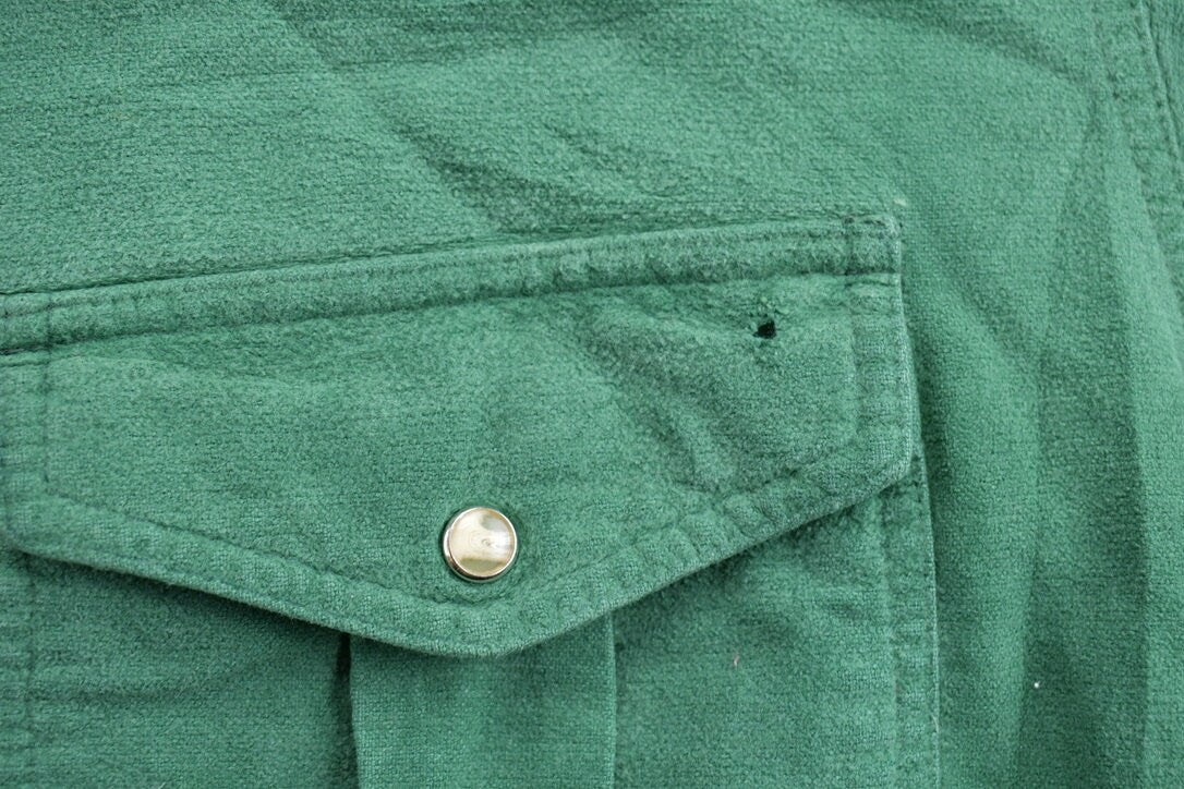 Vintage 1990s Moose Creek Blank Green Button Up Shirt