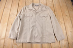 Vintage 1970s Levi's White Tab Western Style Snap Button Up Shirt Made in USA Size L