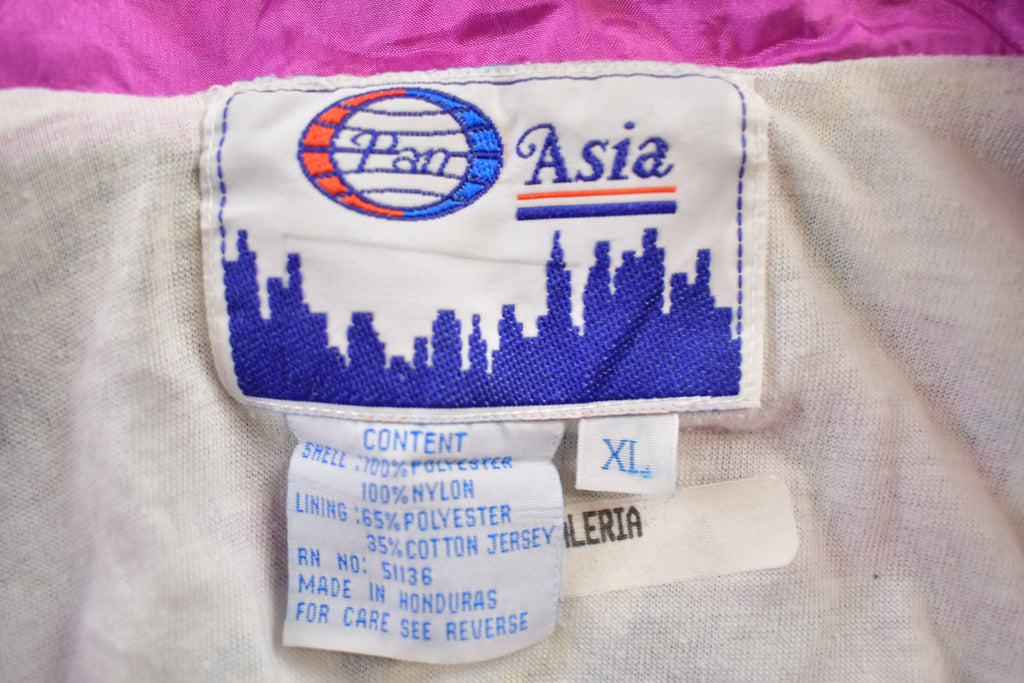 Vintage 1990s Pan Asia Abstract Clock Windbreaker