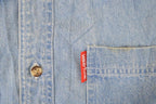 Vintage 1990s Warner Brothers Bugs Bunny Gang Embroidered Denim Button Up Shirt Mens L