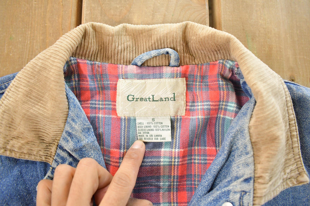 Vintage 1990s Great Land Flannel Lined Denim Chore Coat Women's Small