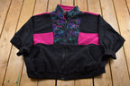 Vintage 1990s Komitor Full Zip Abstract Print Fleece Sweater
