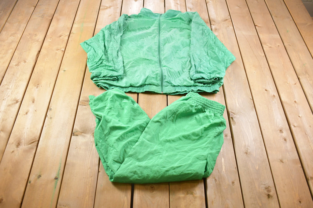 Vintage 1990s Laura Katherine Green Windbreaker & Track Pants Set
