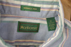 Vintage 1990s Vertical Striped Manhattan Short Sleeve Button Down Shirt