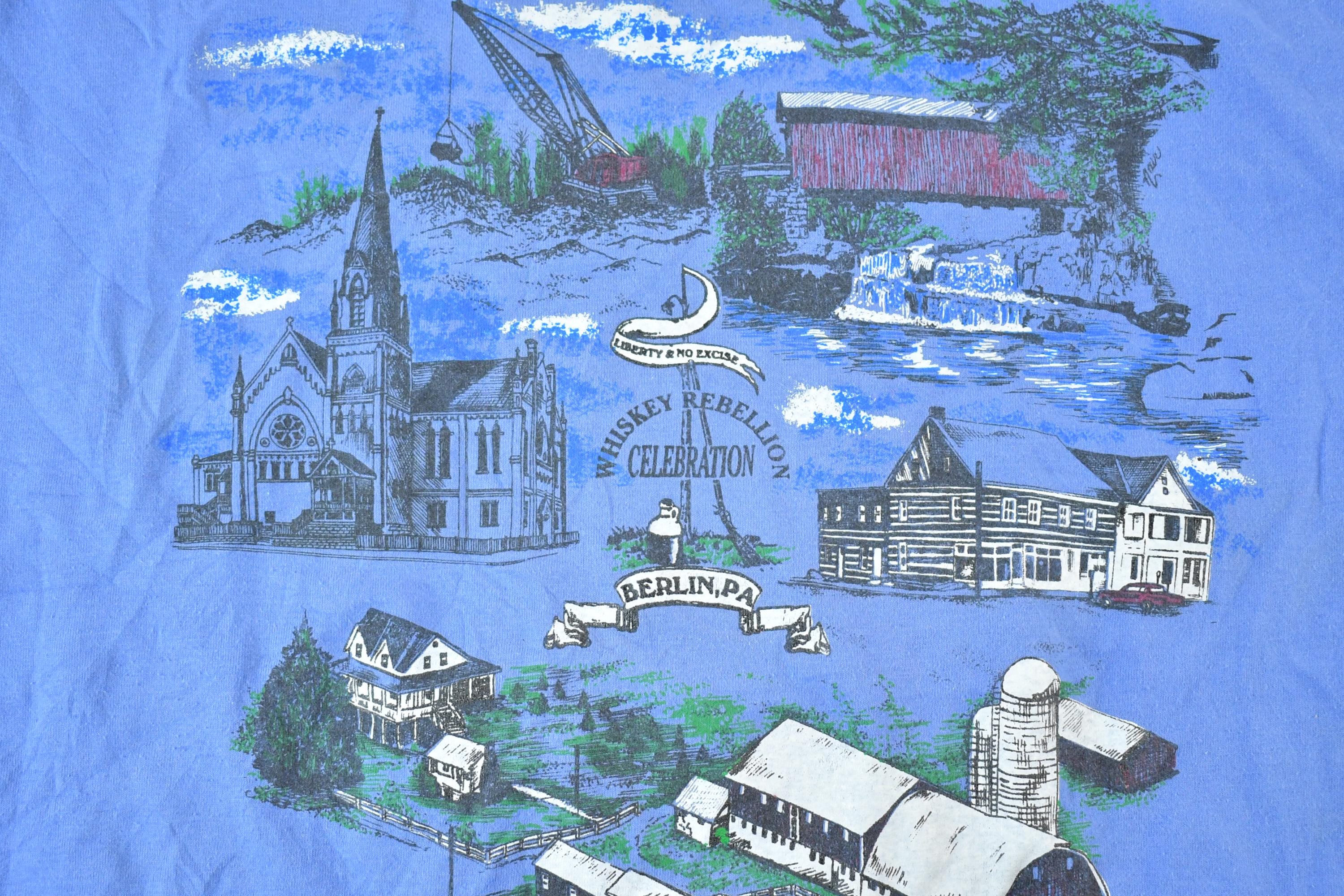 Vintage 1990s Berlin PA Whiskey Rebellion Celebration Souvenir T-Shirt Mens XL