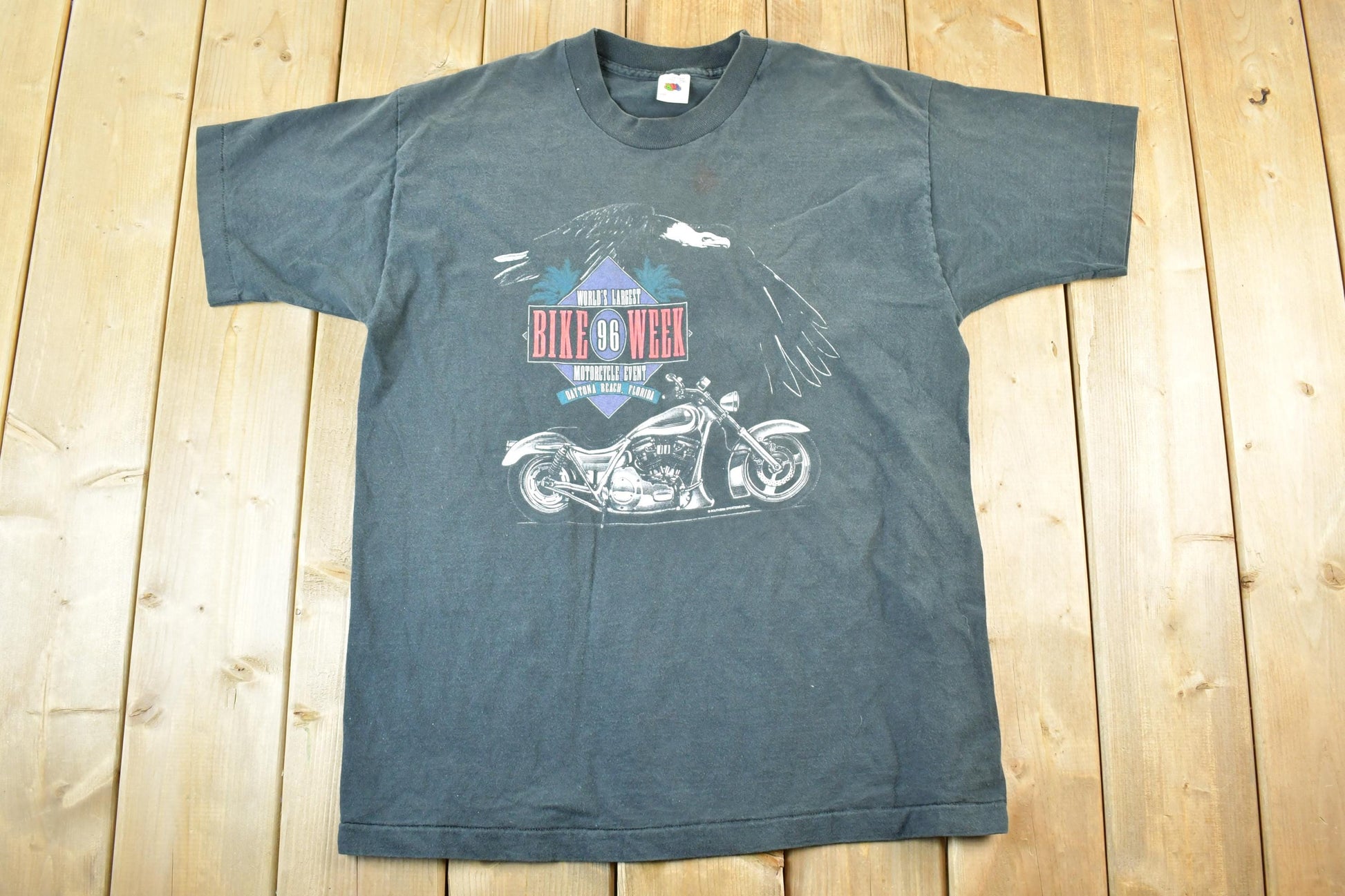 Vintage 1996 Daytona Beach Bike Week T-Shirt - Harley Motorcycle Graphic