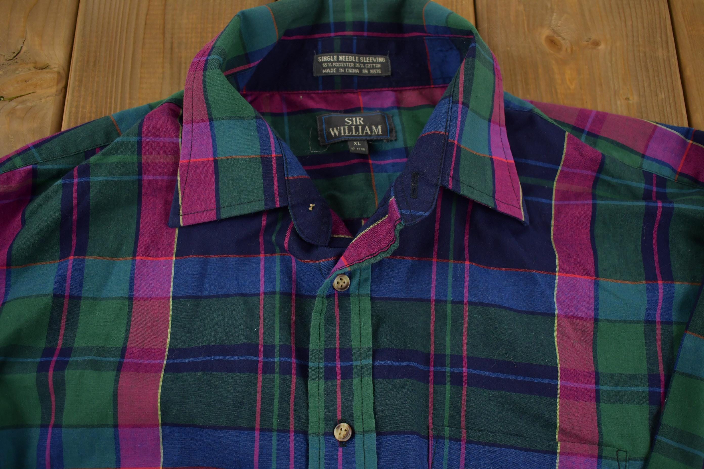 Vintage 1990s Sir William Plaid Button Up Flannel Shirt