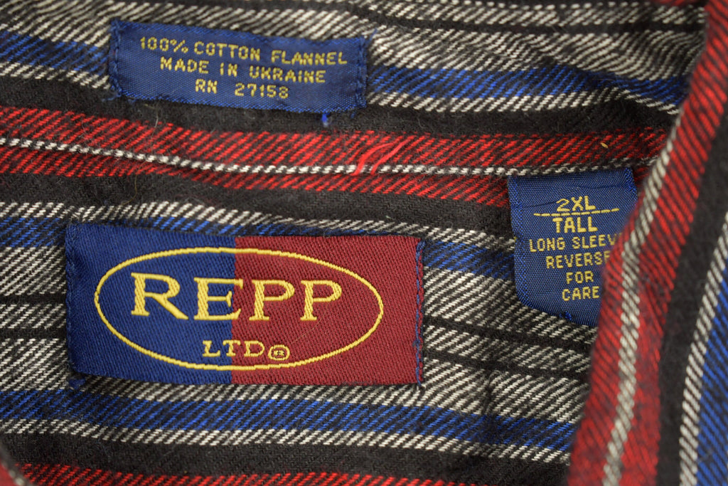 Vintage 1990s REPP Vertical Striped Button Up Shirt