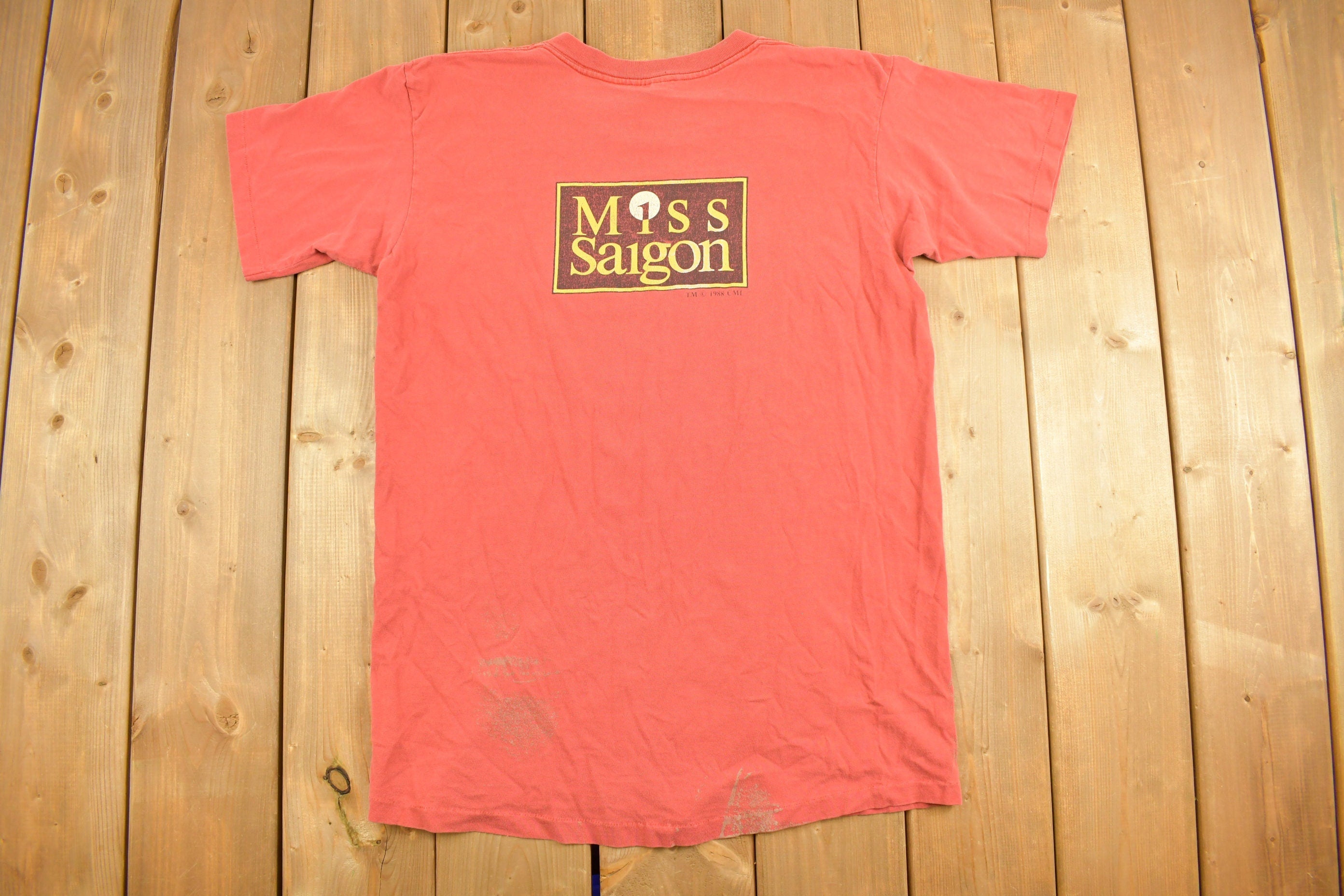 Vintage 1980s Miss Saigon Broadway Souvenir T Shirt Single Stitch