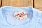 Vintage 1990s Light Blue Embroidered Tulip Crewneck Sweatshirt / Made In USA / 90s Crewneck / American Vintage
