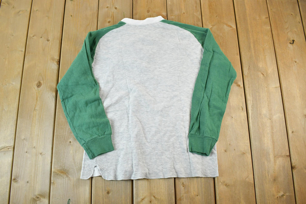 Vintage 1990s Duo Fold Sport Quarter Button Colour Block Crewneck Sweatshirt  90s Crewneck  Streetwear