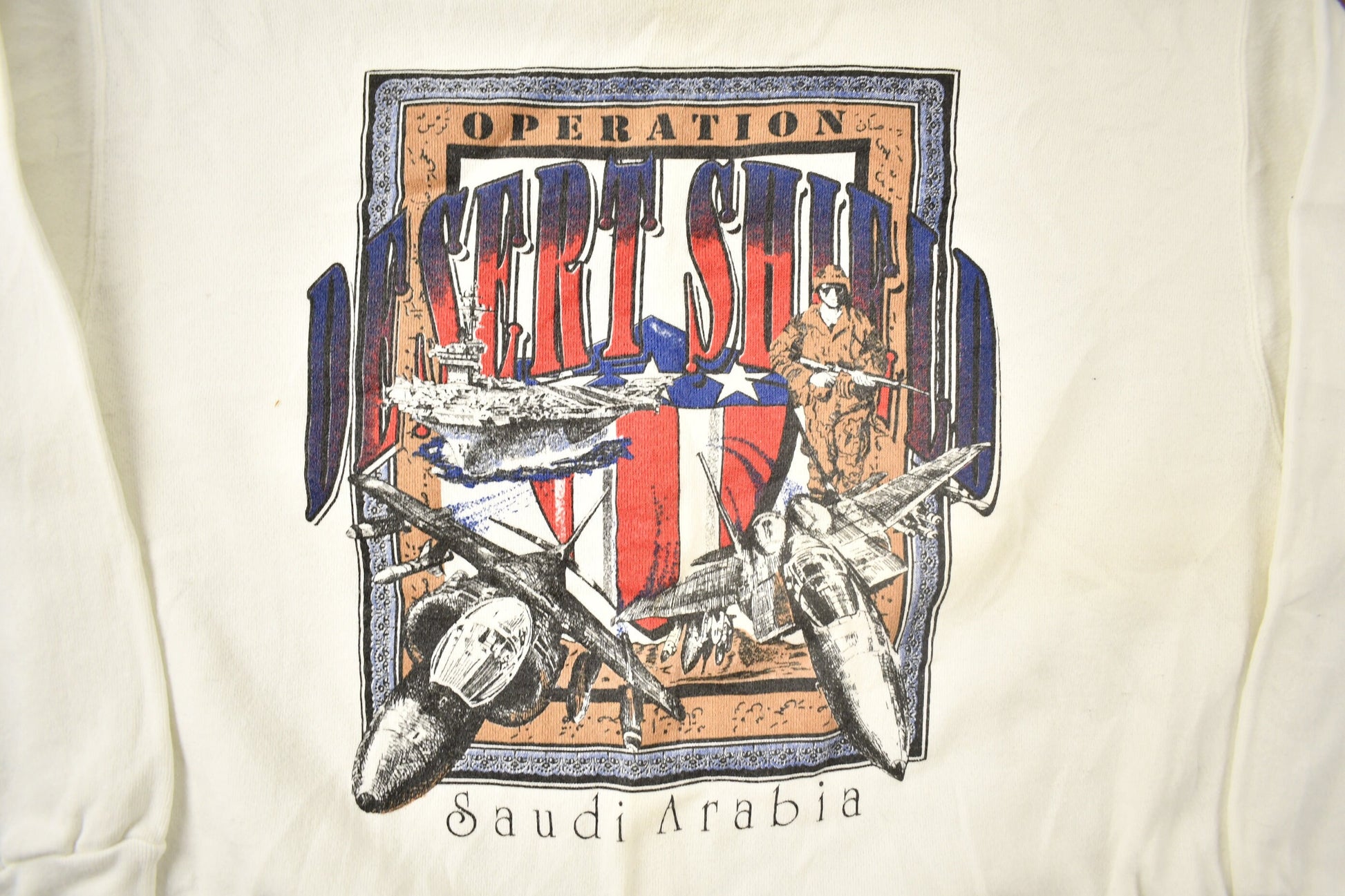 Vintage 1990 Operation Desert Shield Saudi Arabia Crewneck Sweatshirt